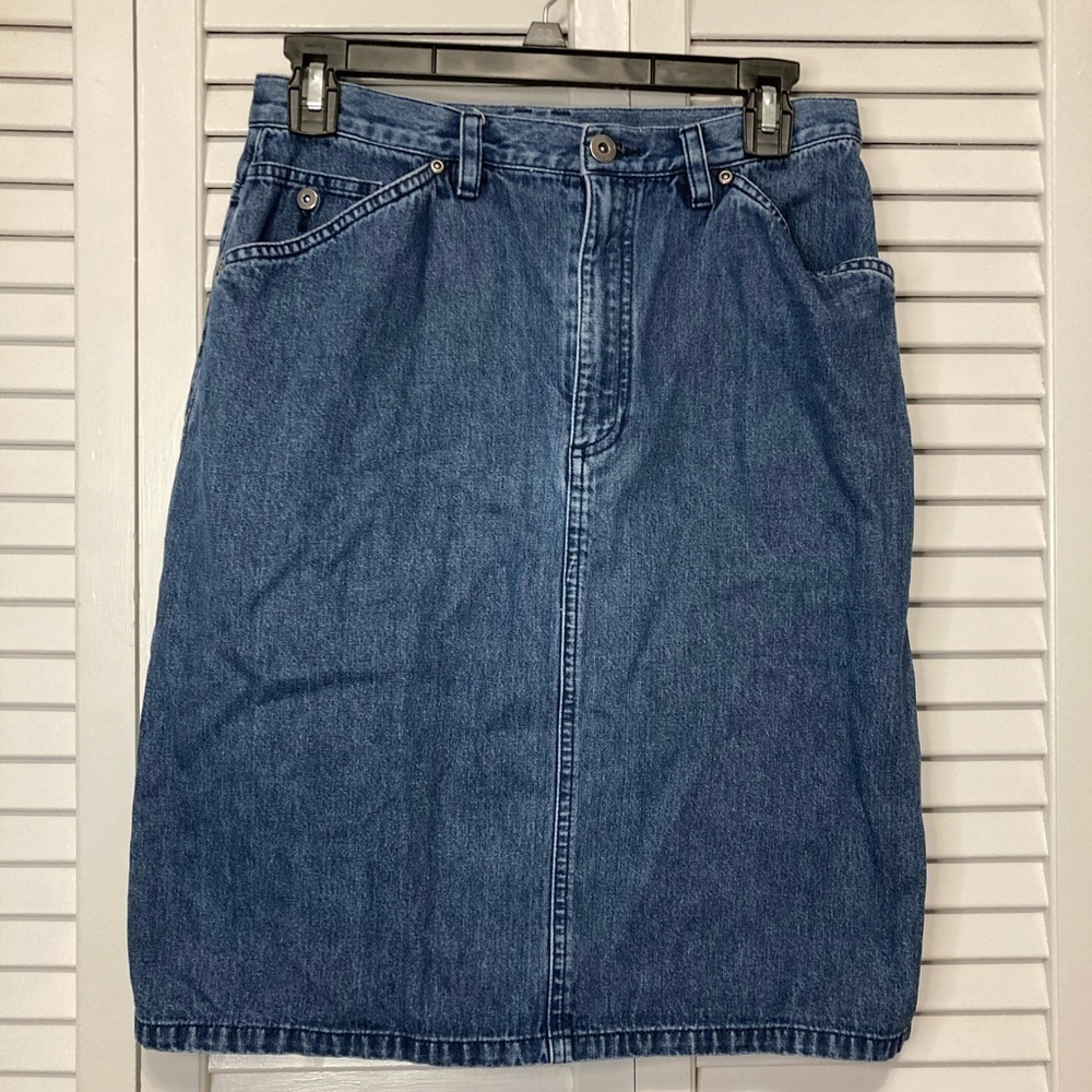 Liz Claiborne Lizwear Jeans Blue Denim Mini Skirt Size 8